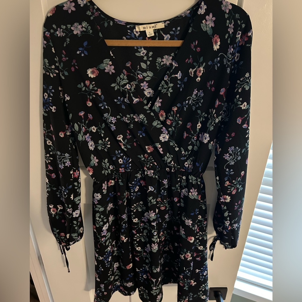 Black floral long sleeve dress from Franscescas
